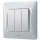 Трикімнатний вимикач VIDEX BINERA VF-BNSW3-SS срібний, вогнетривкий