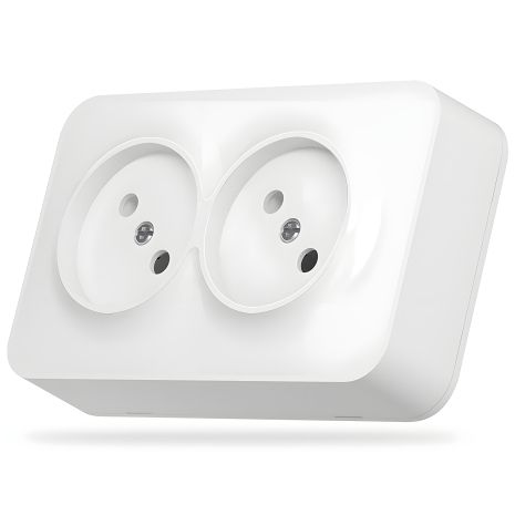 Наружная розетка двойная VIDEX BINERA VF-BNS22-W белая