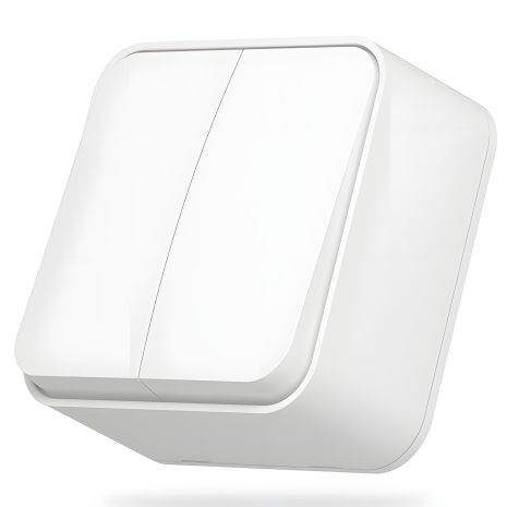 Накладной двухклавишный выключатель с огнеупорными материалами от VIDEX BINERA VF-BNS12-W