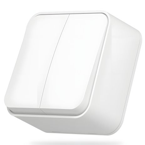 Пожежобезпечний накладной выключатель 2-клавишный VIDEX BINERA VF-BNS12-W