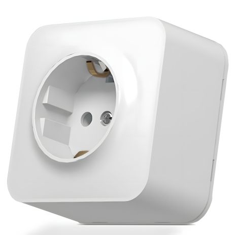 Зовнішня розетка з заземленням VIDEX BINERA VF-BNS21G-W біла одинична