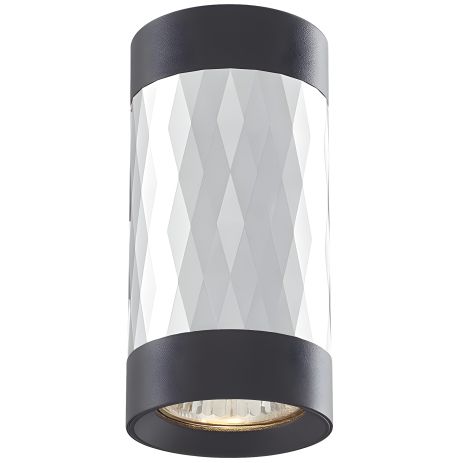 VIDEX VL-SPF03A-SPB накладной светильник под лампу GU10 черный с серебристой призмой