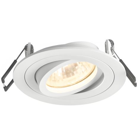 Поворотний врізний точковий світильник VIDEX VL-SPF08R-W під лампу GU10, круглий, білий