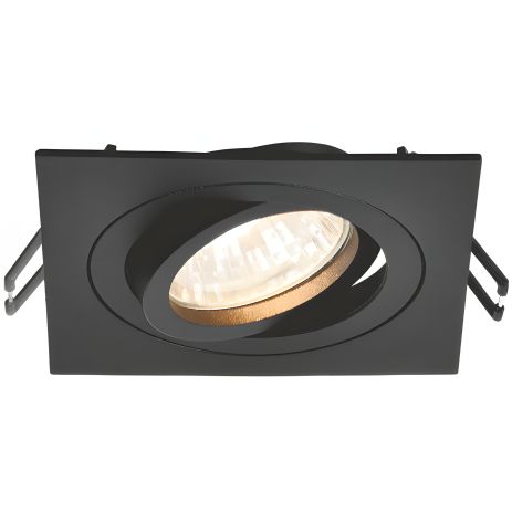 Врізний світильник VIDEX VL-SPF08S-B під лампу GU10, поворотний, квадратний, чорний