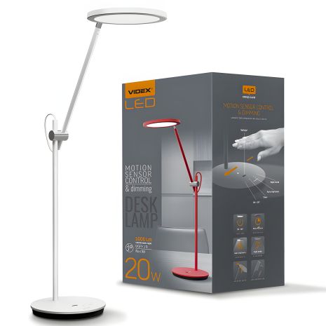 Світлодіодна настільна лампа VIDEX VL-TF15W 20W з жестовим управлінням, біла Світлодіодна настільна лампа VIDEX VL-TF15W 20W з жестовим управлінням, біла