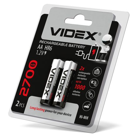 Акумулятори Videx HR6/AA 2700mAh 2 шт. в блістері (23342)