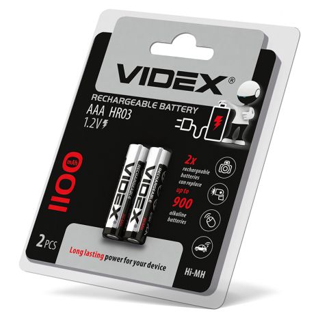 Акумулятори Videx HR03/AAA 1100mAh 2 шт. в блістері (23337)