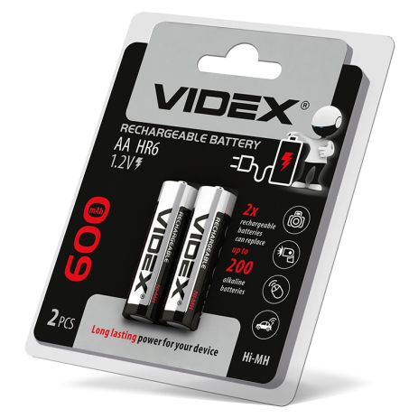 Акумулятори Videx HR6/AA 600mAh 2 шт. в блістері (23338)