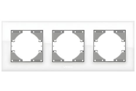 Біла горизонтальна рамка на 3 поста VIDEX BINERA VF-BNFRG3H