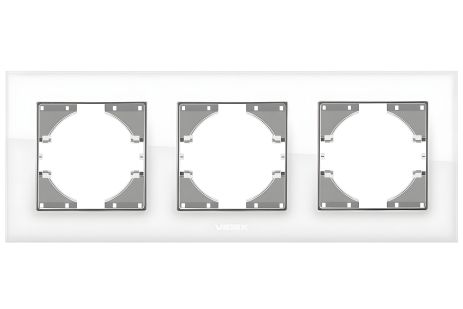 Біла горизонтальна рамка на 3 поста VIDEX BINERA VF-BNFRG3H