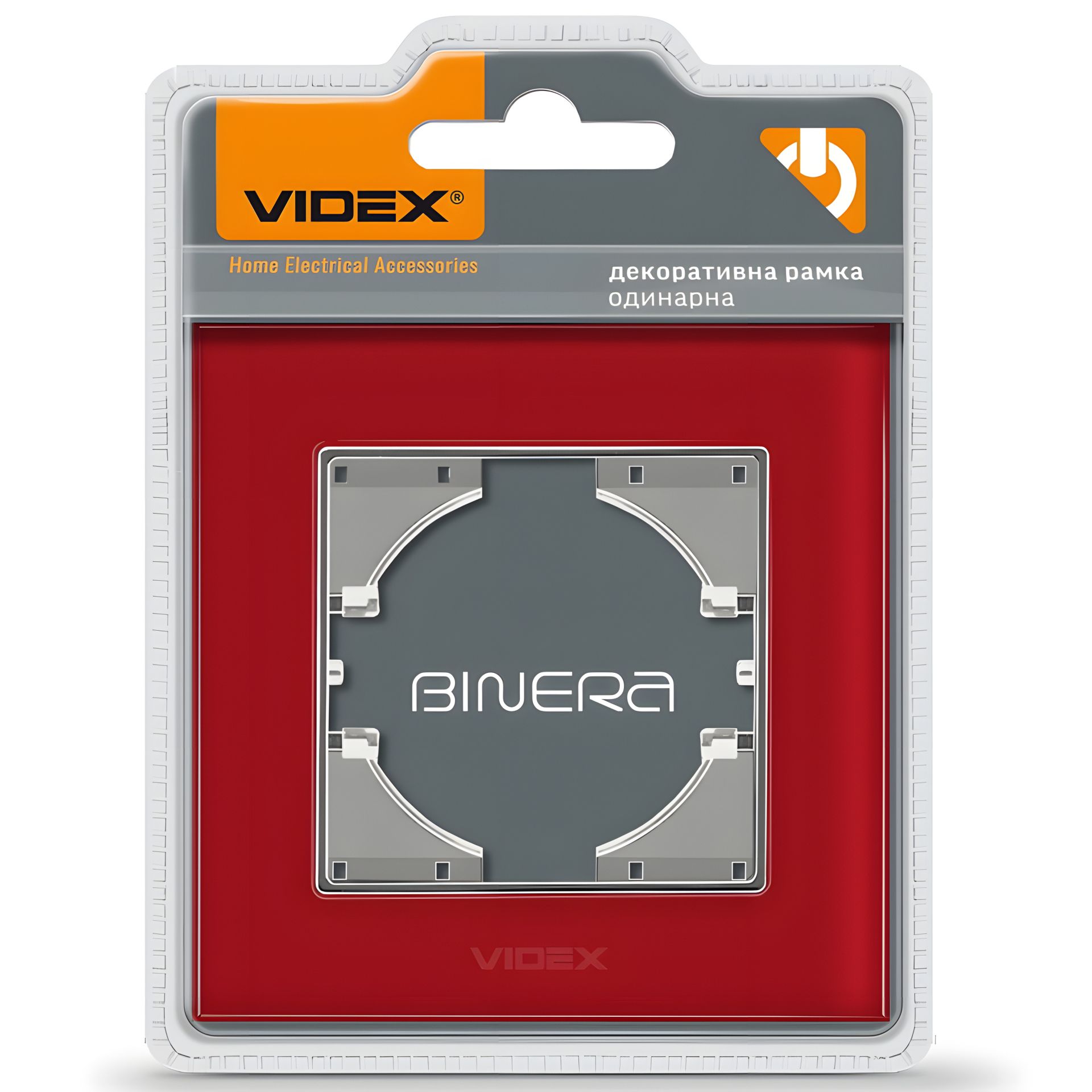 Рамка VIDEX BINERA VF-BNFRG1H-RD на 1 пост червона горизонтальна Рамка VIDEX BINERA VF-BNFRG1H-RD на 1 пост червона горизонтальна