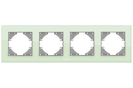 Зелёная рамка на 4 поста VIDEX BINERA VF-BNFRG4H-GR