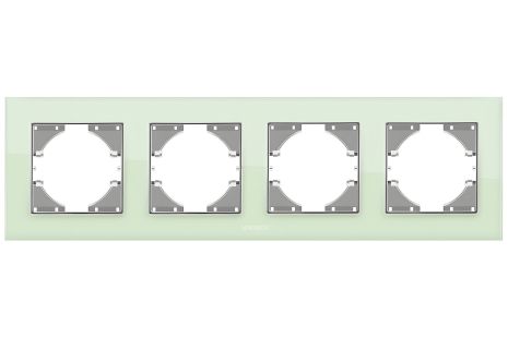 Зелёная рамка на 4 поста VIDEX BINERA VF-BNFRG4H-GR