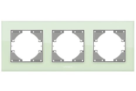 Рамка на 3 поста VIDEX BINERA VF-BNFRG3H-GR горизонтальная зеленая