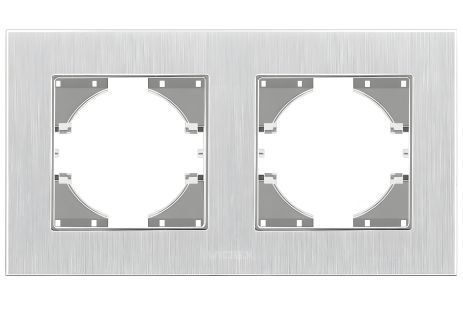 Алюмінієва рамка горизонтальна на 2 поста VIDEX BINERA VF-BNFRA2H-SL сріблиста