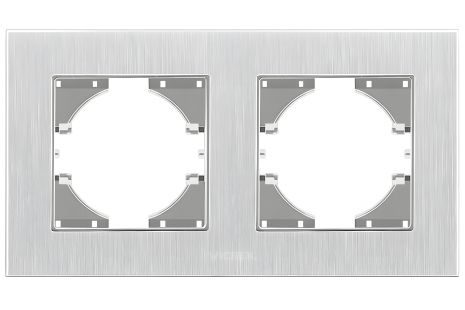 Горизонтальная алюминиевая рамка на 2 поста VIDEX BINERA серебристая (VF-BNFRA2H-SL) Горизонтальная алюминиевая рамка на 2 поста VIDEX BINERA серебристая (VF-BNFRA2H-SL)