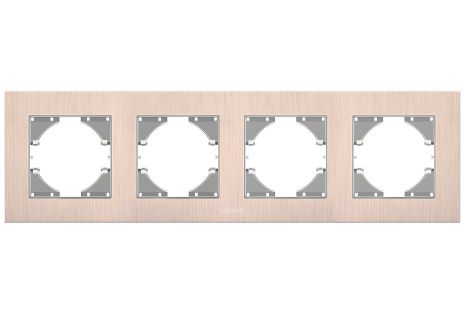 Горизонтальная алюминиевая рамка на 4 поста VIDEX BINERA VF-BNFRA4H-CP медная