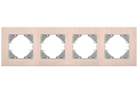 Алюмінієва рамка горизонтальна на 4 поста VIDEX BINERA VF-BNFRA4H-CP мідного кольору