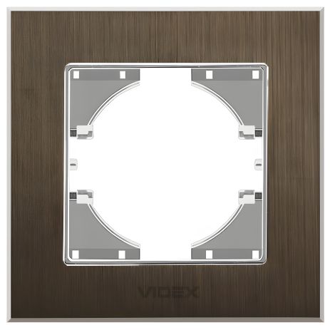 Рамка алюминиевая горизонтальная на 1 пост VIDEX BINERA VF-BNFRA1H-CH шоколадная