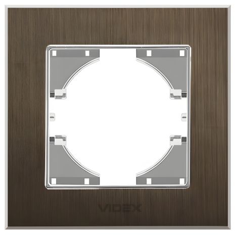 Рамка алюминиевая горизонтальная на 1 пост VIDEX BINERA VF-BNFRA1H-CH шоколадная Рамка алюминиевая горизонтальная на 1 пост VIDEX BINERA VF-BNFRA1H-CH шоколадная