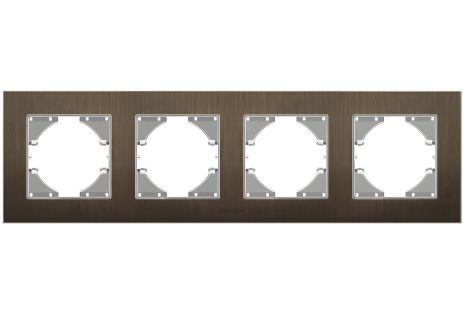 Алюминиевая рамка на 4 поста VIDEX BINERA VF-BNFRA4H-CH шоколадная