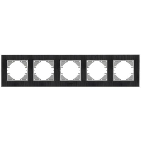 Алюминиевая рамка горизонтальна на 5 постов VIDEX BINERA VF-BNFRA5H-B чорна Алюминиевая рамка горизонтальна на 5 постов VIDEX BINERA VF-BNFRA5H-B чорна