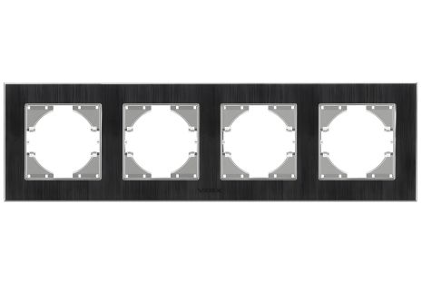 Алюмінієва горизонтальна рамка на 4 пости, VIDEX BINERA VF-BNFRA4H-B, чорна Алюмінієва горизонтальна рамка на 4 пости, VIDEX BINERA VF-BNFRA4H-B, чорна