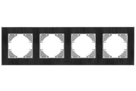 Алюмінієва горизонтальна рамка на 4 пости, VIDEX BINERA VF-BNFRA4H-B, чорна