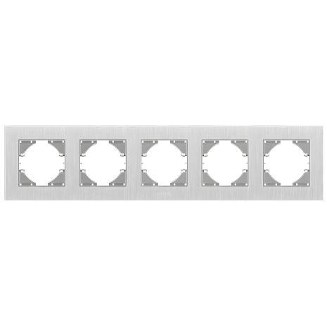 Алюминиевая рамка горизонтальная на 5 постов VIDEX BINERA VF-BNFRA5H-SL серебристая