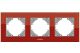 Горизонтальная рамка на 3 поста VIDEX BINERA VF-BNFRG3H-RD красная