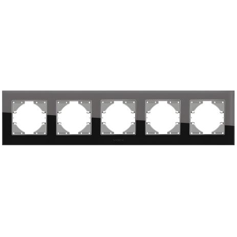 VIDEX BINERA рамка на 5 постів горизонтальна чорна (VF-BNFRG5H-B) VIDEX BINERA рамка на 5 постів горизонтальна чорна (VF-BNFRG5H-B)