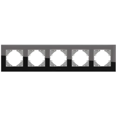 Рамка на 5 постов VIDEX BINERA VF-BNFRG5H-B горизонтальная черная Рамка на 5 постов VIDEX BINERA VF-BNFRG5H-B горизонтальная черная