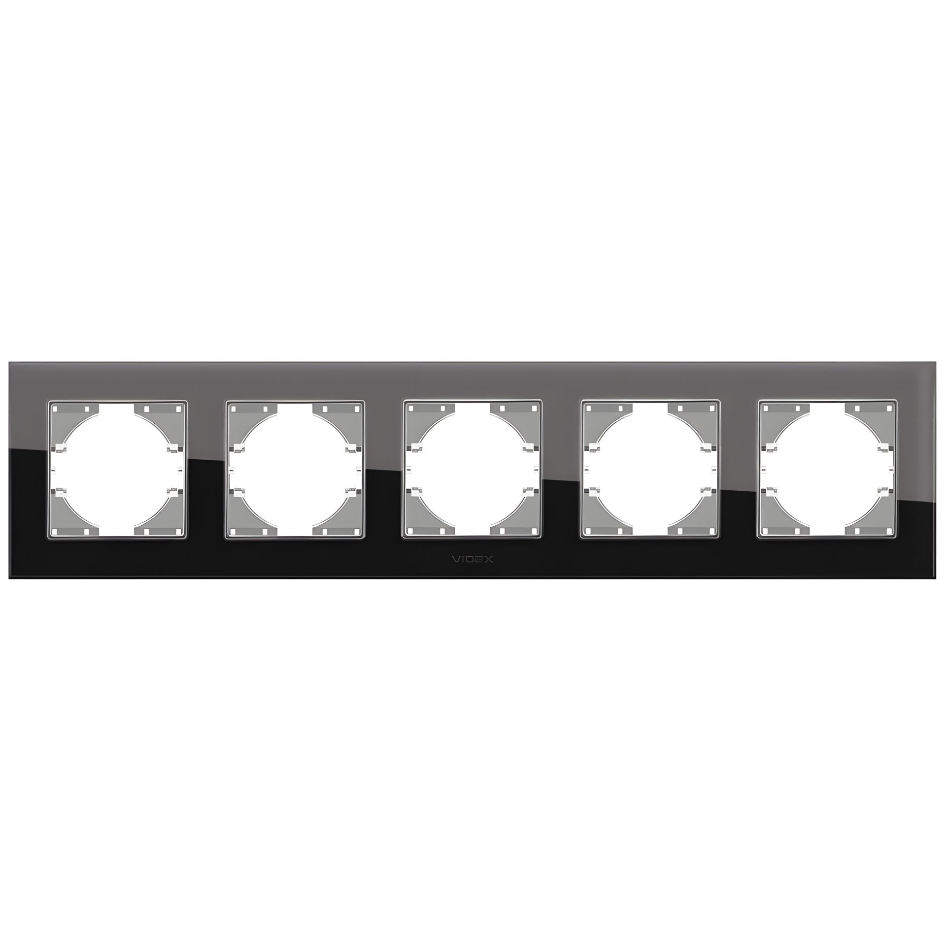 VIDEX BINERA рамка на 5 постів горизонтальна чорна (VF-BNFRG5H-B) VIDEX BINERA рамка на 5 постів горизонтальна чорна (VF-BNFRG5H-B)
