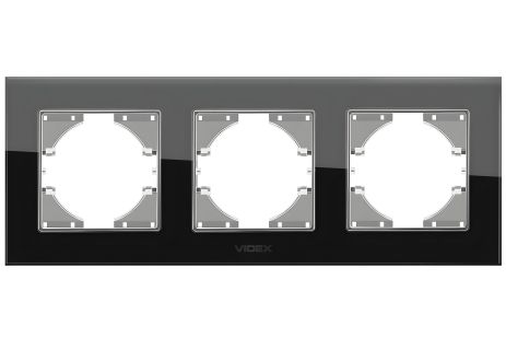 Горизонтальна чорна рамка на 3 поста VIDEX BINERA VF-BNFRG3H