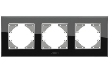 Рамка на 3 поста VIDEX BINERA VF-BNFRG3H-B горизонтальная черная