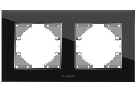 Двопостова рамка VIDEX BINERA VF-BNFRG2H-B чорна горизонтальна