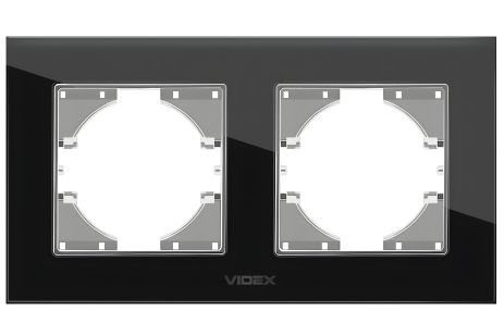 Двопостова рамка VIDEX BINERA VF-BNFRG2H-B чорна горизонтальна Двопостова рамка VIDEX BINERA VF-BNFRG2H-B чорна горизонтальна