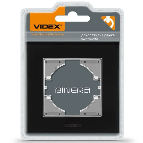 Рамка на 1 пост VIDEX BINERA VF-BNFRG1H-B черная горизонтальная