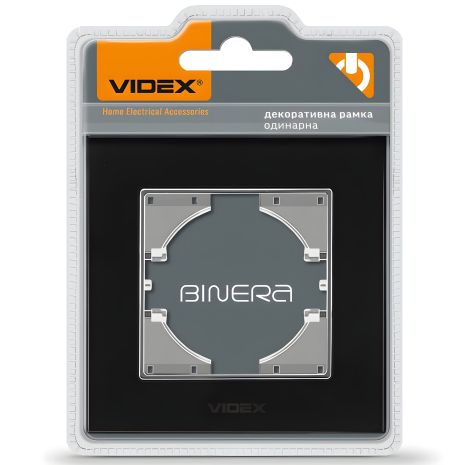 Чорна горизонтальна рамка на 1 пост VIDEX BINERA VF-BNFRG1H-B Чорна горизонтальна рамка на 1 пост VIDEX BINERA VF-BNFRG1H-B