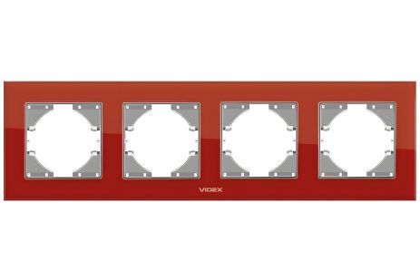 Рамка на 4 поста VIDEX BINERA VF-BNFRG4H-RD горизонтальна червона
