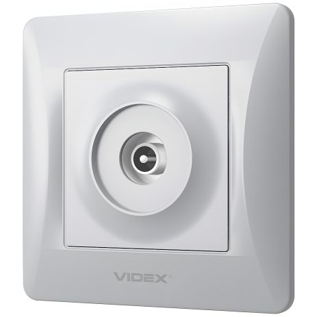 TV розетка телевізійна срібляста VIDEX BINERA VF-BNSK1TVME-SS