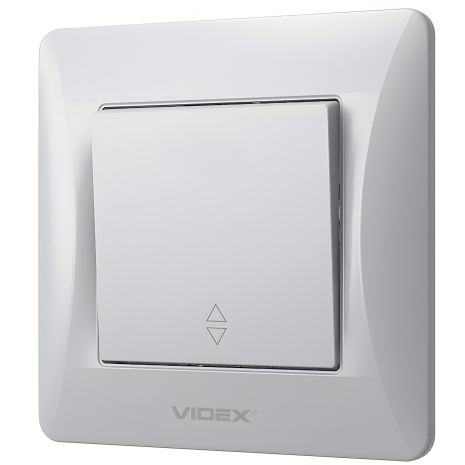 Проходной огнеупорный выключатель VIDEX BINERA VF-BNSW1P-SS серебристый