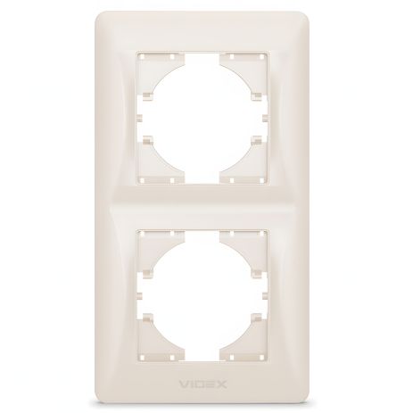 Пластиковая рамка на 2 поста VIDEX BINERA VF-BNFR2V-CR вертикальная кремовая Стійкість