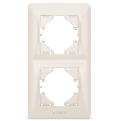 Пластиковая рамка на 2 поста VIDEX BINERA VF-BNFR2V-CR вертикальная кремовая