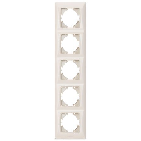 Вертикальна пластикова рамка на 5 постів VIDEX BINERA VF-BNFR5V-CR, кремова