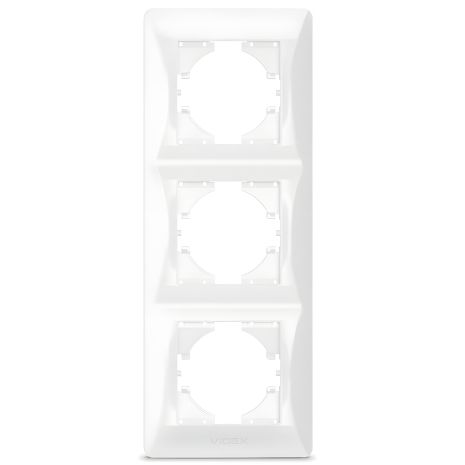 Рамка пластиковая на 3 поста белая вертикальная VIDEX BINERA VF-BNFR3V-W