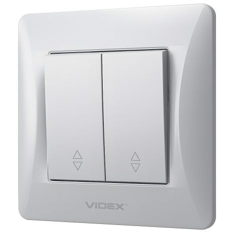 Огнеупорный двухклавишный выключатель VIDEX BINERA VF-BNSW2P-SS серебристый