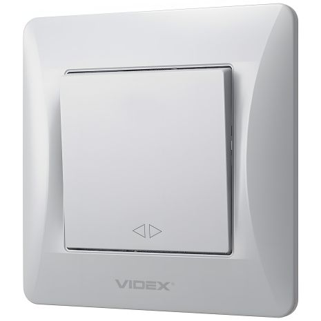 Перехресний вимикач VIDEX BINERA VF-BNSW1I-SS сріблястий з підвищеною вогнетривкістю Перехресний вимикач VIDEX BINERA VF-BNSW1I-SS сріблястий з підвищеною вогнетривкістю