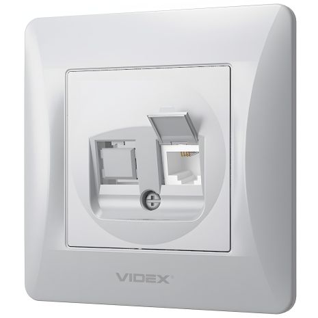 Срібляста телефонна розетка одинарна CAT3 VIDEX BINERA VF-BNSK1TF3-SS Срібляста телефонна розетка одинарна CAT3 VIDEX BINERA VF-BNSK1TF3-SS
