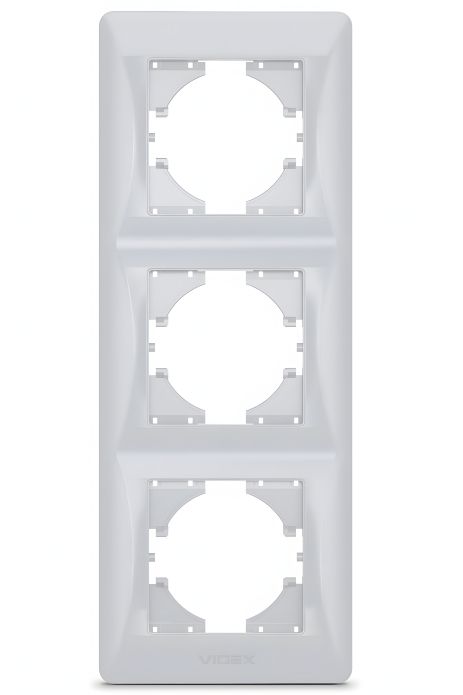 Трёхместная вертикальная рамка VIDEX BINERA VF-BNFR3V-SS серебристая